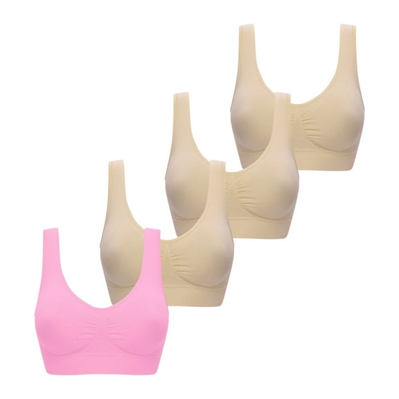 Tnhcen Underwire Sports Bras for Women 4pc Women Ultra-Thin Large Bra Sports Bra Full Bra Cup Tops Underbra Racerback Bralettes for Women Summer Tank Tops for Women Underwear, 2XL