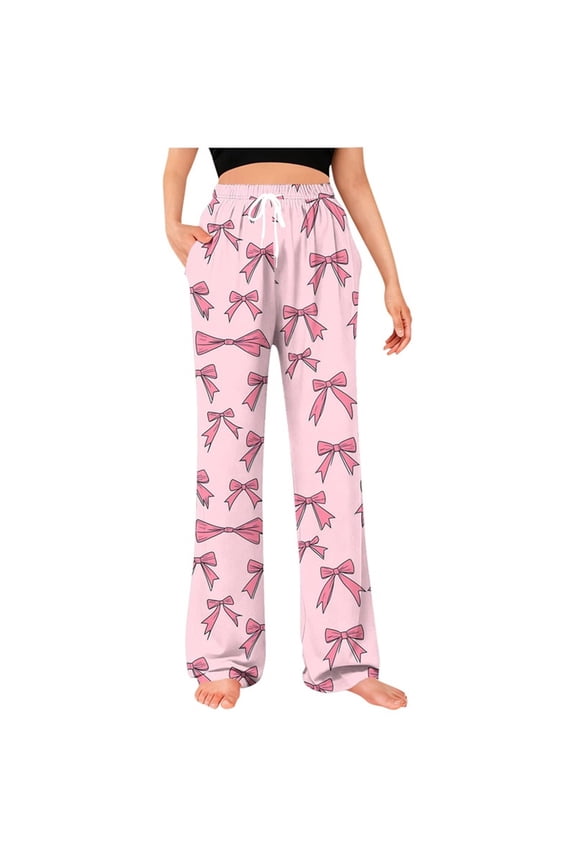 Unisex Casual Lounge Pants with Drawstring Elastic Waist, Valentine Print Side Pocket Pajama Pants for Women Men Sleepwear Soft Knit Comfort Sleep Pants S - 3XL