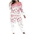 thumbnail image 1 of Tnhcen Valentine's Day Pajamas Women Plus Size 2 Piece Pajama Sets Heart Print Soft Cozy Sleepwear Large Size XL-5XL Women's Valentine Pajamas Set Soft Pajamas for Women, 1 of 5