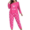 thumbnail image 1 of Tnhcen Valentine's Day Pajamas Women Plus Size 2 Piece Pajama Sets Heart Print Soft Cozy Sleepwear Large Size XL-5XL Women's Valentine Pajamas Set Soft Pajamas for Women, 1 of 5