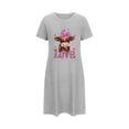 thumbnail image 1 of Tnhcen Valentine's Day Women's Short Sleepwear Plus Size 3XL - 5XL Heart Print Bowknot Nightgown Milk Silk Cozy Casual Pajama Dress for Women Valentine's Gift, 1 of 5