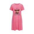 thumbnail image 1 of Tnhcen Valentine's Day Women's Short Sleepwear Plus Size 3XL - 5XL Heart Print Bowknot Nightgown Milk Silk Cozy Casual Pajama Dress for Women Valentine's Gift, 1 of 5