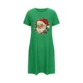 thumbnail image 1 of Tnhcen Versatile Christmas Pajamas Plus Size Cute Print Short Sleeve Loungewear Round Neck Soft Polyester Spandex S-2XL for Sleeping/Relaxing, 1 of 5