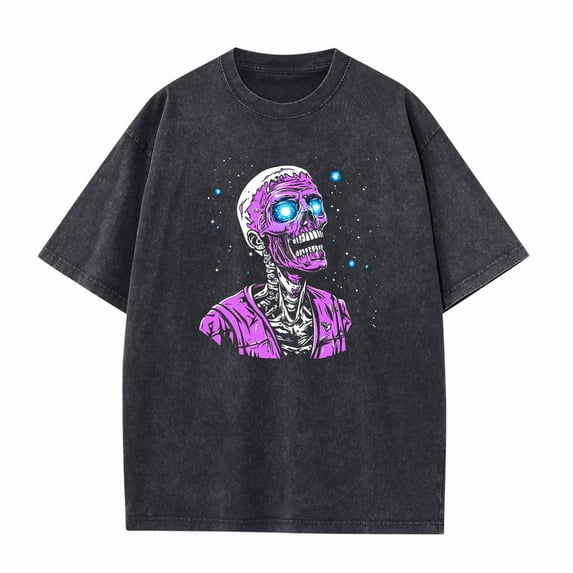 Tnhcen Vintage Tie-Dye Cotton Crewneck Tee – Short Sleeve Graphic Print Summer Shirt Washed Design Men's Basic Relaxed Fit S-2XL