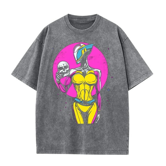 Tnhcen Vintage Tie-Dye Cotton Crewneck Tee – Short Sleeve Graphic Print Summer Shirt Washed Design Men's Basic Relaxed Fit S-2XL