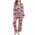 thumbnail image 1 of Tnhcen Winter Festive 2-Piece Pajamas for Women Buttoned Lapel Long Sleeve Casual Pjs Set Christmas Prints Lounge Homewear S-2XL, 1 of 5