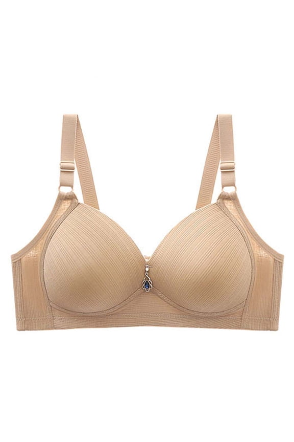 Wireless Bras for Women Wireless Push Up Breathable Thin Back Breasted Underwear Bra Sports Bra with Underwire and Front Closure Underwear Separatec Everyday Underwear, Beige, 42/95BC
