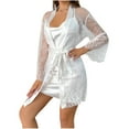 thumbnail image 1 of Tnhcen Women Lace Robe Nightgown, Robes For Women's Deep V Neck Lingerie Satin Nightwear, 1 of 3
