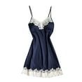thumbnail image 1 of Tnhcen Women Sexy Lace Lingerie Nightwear Underwear Robe Sleepwear Dress Nightdress for Women Long Nightgowns for Women Womens Nightwear Plus Plus Size Sleepwear Lingerie Dress Dark Blue, 1 of 3