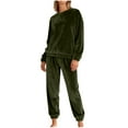 thumbnail image 1 of Tnhcen Women's 2 Piece Flannel Pajama Set Plush Fuzzy Thermal Sleepwear Cozy Fleece Lounge Wear Elastic Waistband Pants 95% Polyester Winter Warm for Women S - 2XL, 1 of 8
