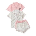thumbnail image 1 of Tnhcen Women's 2 Piece Summer Cotton Print Pj Set Short Sleeve Button Up Sleepwear Homewear Set S-XL 2PC*2, 1 of 5