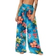 thumbnail image 1 of Tnhcen Women's 2026 New Bohemian Style 100% Polyester Pearl Chiffon Lightweight Sunscreen Beach Cover - up Wide - leg Long Pants Beach Pants Swimwear Cover - up, 1 of 7
