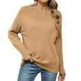 thumbnail image 1 of Tnhcen Women's Acrylic Sweater Loose Fit Knit Top Soft Crewneck Pullover Casual Comfort Wear Solid Color Long Sleeve S-XL, 1 of 9