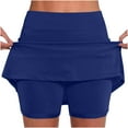 thumbnail image 1 of Tnhcen Women's Athletic Skort with Built-in Shorts Mid Waist Yoga Skirt Shorts Polyester Spandex Milk Silk Double-Sided Fleece S-2XL, 1 of 5
