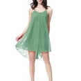 thumbnail image 1 of Tnhcen Women's Backless Scoop Neck Chiffon Cami Short Sleep Dress Nylon Spandex Soft Breathable Nightgown with Adjustable Straps Loose Fit Plus Size Sleepwear S-2XL, 1 of 3