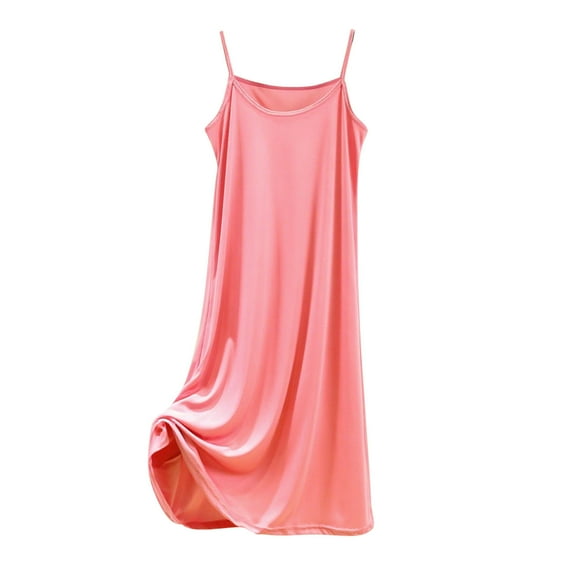 Tnhcen Women's Basic Modal Sleep Dress - Sleeveless Loose Fit Pajama Gown with Short Hem Nightwear for Home M-XL Sizes Soft Cotton Blend Loungewear