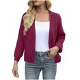 thumbnail image 1 of Tnhcen Women's Batwing Sleeve Cardigan Chunky Knit Open Front Sweater 100% Polyester Free Size Top Cozy Pockets Outerwear Fall Winter Loose Fit Coat, 1 of 4