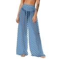 thumbnail image 1 of Tnhcen Women's Bohemian Beach Pants Swimwear Cover Up Lightweight Rayon Chiffon Polka Dot Print Loose Fit Plus Size Casual Trousers S-2XL, 1 of 7