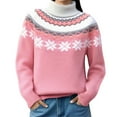 thumbnail image 1 of Tnhcen Women's Bohemian Print Sweater Ethnic Pattern Knit Top Acrylic Soft Pullover Loose Fit Casual Wear Color Block Round Neck S-5XL, 1 of 6