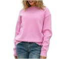 thumbnail image 1 of Tnhcen Women's Bow Back Sweater Acrylic Knit Top Loose Fit Casual Wear Round Neck Comfort Back Detail Pullover S-XL, 1 of 9