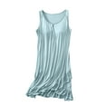 thumbnail image 1 of Tnhcen Women's Built-in Bra Modal Nightgown Round Neck Sleeveless Maxi Length Sleepwear Comfortable Loungewear L-3XL Light Blue, 1 of 5