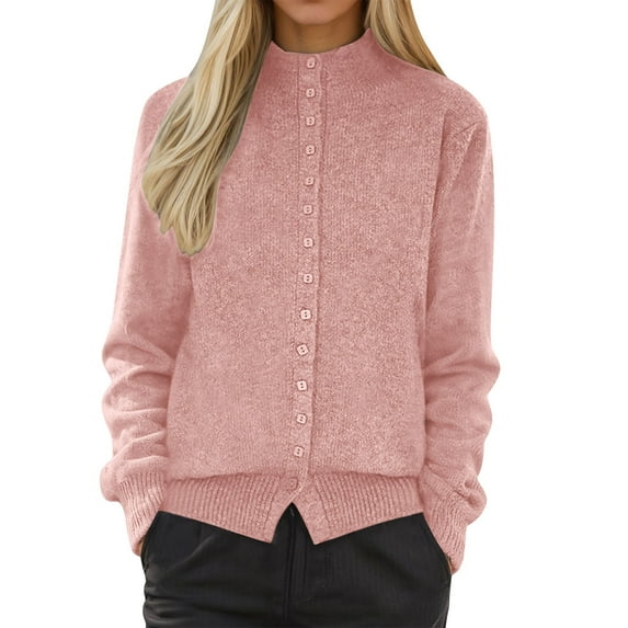 Tnhcen Women's Button Front Cardigan Open Front Knit Sweater Soft Acrylic Top Loose Fit Casual Wear Long Sleeve Comfort S-XL