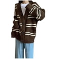 thumbnail image 1 of Tnhcen Women's Casual V-Neck Cardigan Acrylic Soft Knit Sweater Button Up Long Sleeve Cover Free Size Loose Fit Solid Color Loungewear Everyday Comfort Wear, 1 of 3