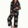 thumbnail image 1 of Tnhcen Women's Christmas Pajama Set 2-Piece Holiday Family Matching Pajamas Festive Flannel Sleepwear Long Sleeve Button-Up PJ Set Christmas Print Pajamas for Women S-3XL, 1 of 5