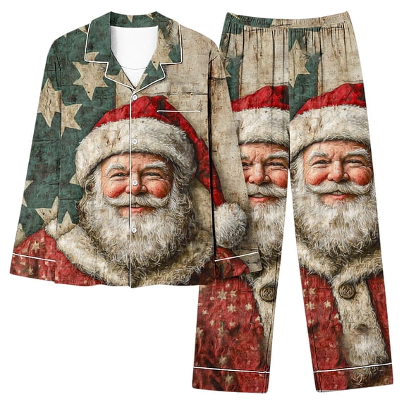 Tnhcen Women's Christmas Pajama Set Long Sleeve Flannel Fleece Lined Thermal Soft Stretchy Holiday Sleepwear Plus Size S - 3XL Elastic Waist Pocket Lounge