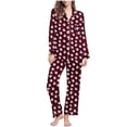 thumbnail image 1 of Tnhcen Women's Christmas Pajama Sets 2-Piece Plus Size Sleepwear Long Sleeve Button-Down Shirt & Lounge Pants Holiday Pajamas for Women Comfortable Home Outfit S-2XL, 1 of 7