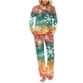 thumbnail image 1 of Tnhcen Women's Christmas Pajamas 2-Piece Set Long Sleeve Pocket Design Festive Print Holiday Sleepwear Soft Stretchy Plus Size for women S-3XL, 1 of 8