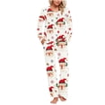 thumbnail image 1 of Tnhcen Women's Christmas Pajamas 2-Piece Set Long Sleeve Pocket Design Festive Print Holiday Sleepwear Soft Stretchy Plus Size for women S-3XL, 1 of 7