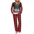 thumbnail image 1 of Tnhcen Women's Christmas Pajamas Set Holiday Sleepwear Soft Cozy Long Sleeve Pocket Snowflake Print 2 - Piece Pajama Set S - 3XL Festive Home Wear, 1 of 6