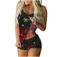 thumbnail image 1 of Tnhcen Women's Christmas Pajamas Set Print Lace Trim Cami Top & Shorts 2 Piece Sleepwear Holiday Party for Women S - 2XL Soft Stretchy Milk Silk Single Sided Brushed, 1 of 5