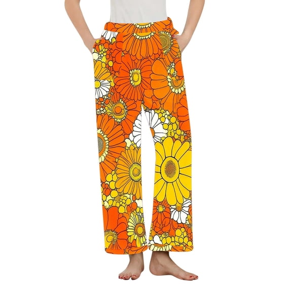 Tnhcen Women's Christmas Plaid Flannel Pajama Pants Snowflake Print Fleece Lounge Sleepwear Elastic Waistband Soft Warm Holiday Pants S-3XL