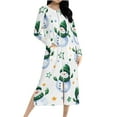 thumbnail image 1 of Tnhcen Women's Christmas Sleepdress with Elk Snowflake Print Cozy Holiday Loungewear Long Sleeve Raglan Nightgown with Zipper & Pockets (Sizes S-2XL), 1 of 9