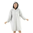 thumbnail image 1 of Tnhcen Women's Coral Fleece Robe Hooded Bathrobe Long Sleeve Quick Dry Absorbent Couples Matching Loungewear Plush Spa Robe with Pockets Free Size, 1 of 3