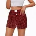thumbnail image 1 of Tnhcen Women's Cotton Linen Checkered Print Shorts Elastic Waistband Casual Button-Up Shorts with Pockets Sports Jogger Loose Fit Breathable Pre-Shrunk Cotton Linen S-3XL, 1 of 7