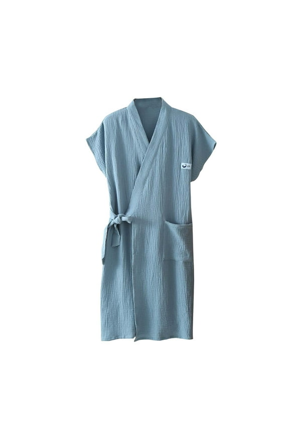 Women's Crinkle Cotton Wearable Towel Wrap Sleeveless Bath Robe Cover Up Plus Size L-2XL Quick Dry Pool Sarong