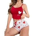 thumbnail image 1 of Tnhcen Women's Cute Heart Print Pajama Set - Soft Spaghetti Strap Cami Top & Shorts Sleepwear Comfortable Stretchy Home Wear for Women S-XL, 1 of 2