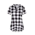 thumbnail image 1 of Tnhcen Women's Expectant Mother's Top Gray Summer Maternity Shirt Casual Tops Maternity Short Maternity Top Checkered Stylish Maternity Top, 1 of 5
