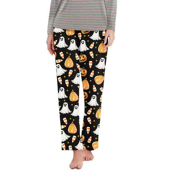 Tnhcen Women's Fashion Casual Printed Sleep Pants with Elastic Waist - Milk Silk Single-Sided Brushed Long Pants | Relaxed Fit Home Wear S-2XL