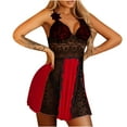 thumbnail image 1 of Tnhcen Women's Fashion Sling Underwear Lace Bow Mesh Nightdress Pajamas for Women Womens Nightgown Nightwear Women's Sleepwear Underwear for Women Red, 1 of 8