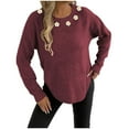thumbnail image 1 of Tnhcen Women's Floral Embroidered Sweater Colorful Flower Knit Top Soft Acrylic Winter Pullover Round Neck Casual Sweater Christmas Valentine Fashion S-XL Size Women Clothing, 1 of 6