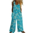 thumbnail image 1 of Tnhcen Women’s Floral Print Romper 2025 Summer Sleeveless Jumpsuit with Pockets | Retro Lightweight Pre-shrunk Cotton-like Casual Pants Romper for Women S-2XL, 1 of 7