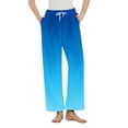 thumbnail image 1 of Tnhcen Women's Gradient Color Flannel Pajama Pants Fleece-Lined Winter Sleepwear Soft Warm Lounge Pants Drawstring Waist S-2XL, 1 of 8