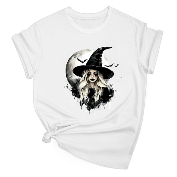 Tnhcen Women's Halloween Cute Cartoon Print Cotton T-Shirt - Short Sleeve Basic Tops Plus Size S-2XL Festive Seasonal Tops