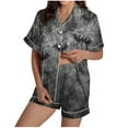 thumbnail image 1 of Tnhcen Women's Halloween Pajama Set Short Sleeve Collared Top Pumpkin Bat Print Sleepwear Comfortable Loungewear S-2XL Gray, 1 of 8