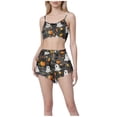 thumbnail image 1 of Tnhcen Women's Halloween Spider Web Pajama Set Cami Top Shorts Sleepwear Cozy Loungewear 2-Piece Outfit S-2XL Dark Gray, 1 of 6