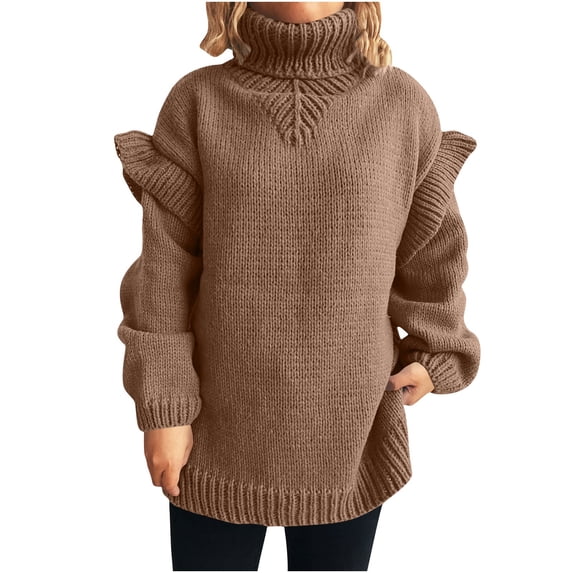 Tnhcen Women's High Neck Sweater Lace Trimmed Knitwear Nylon Spandex Sweater Autumn Winter Warm Sweater Floral Embroidered Sweater Soft Matte Finish S-L